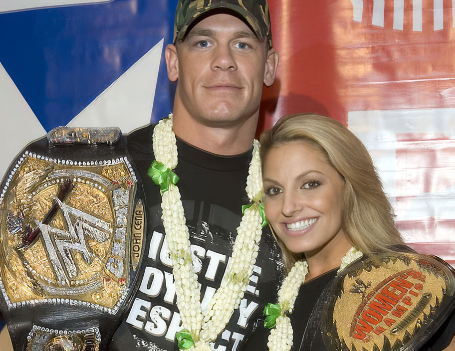When 2 GOATs collide: Trish Stratus and John Cena